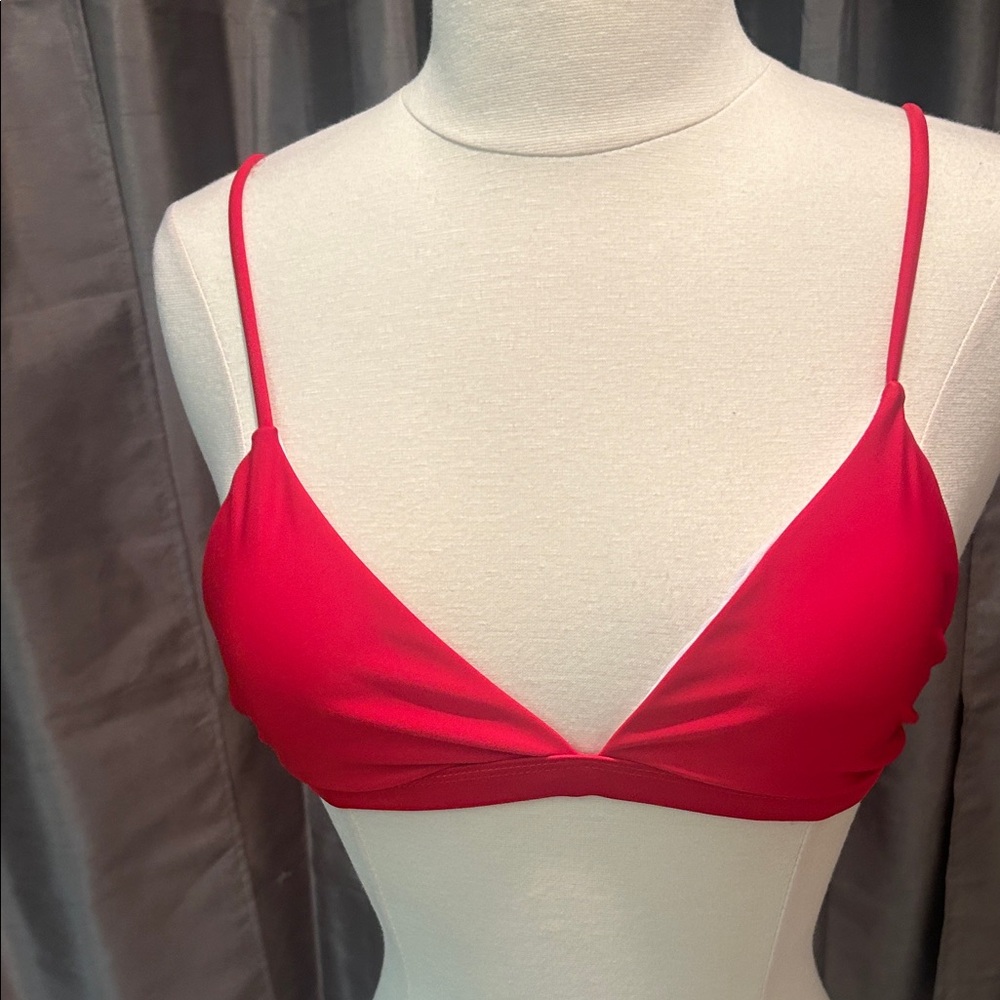 Bold Red Bikini Top NWOT adjustable straps